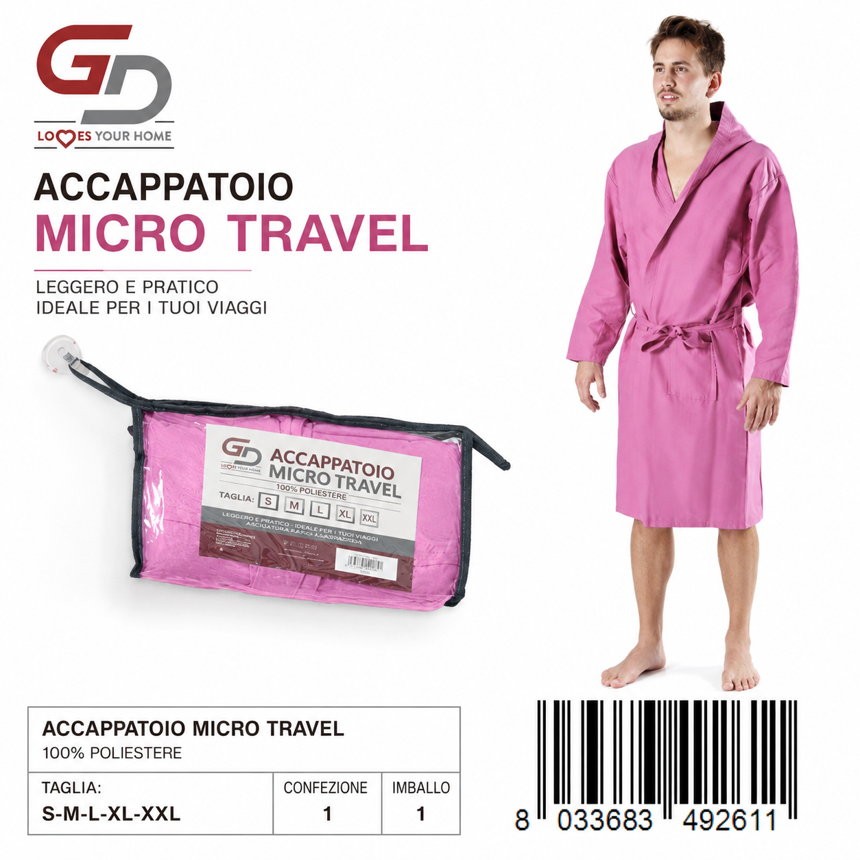 Accap Microf Travel Poch Fuxia