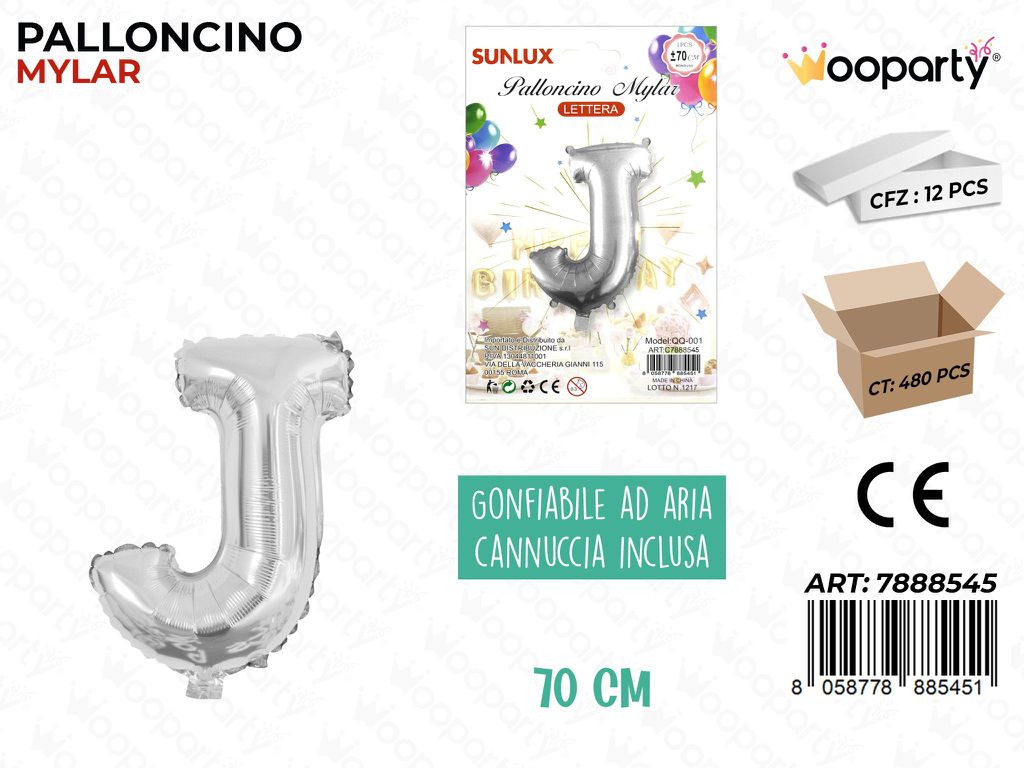 Palloncino Metal Arg. Let. J 70CM
