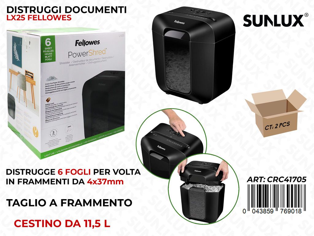 Fellowes Distruggi Documenti LX25 6FF