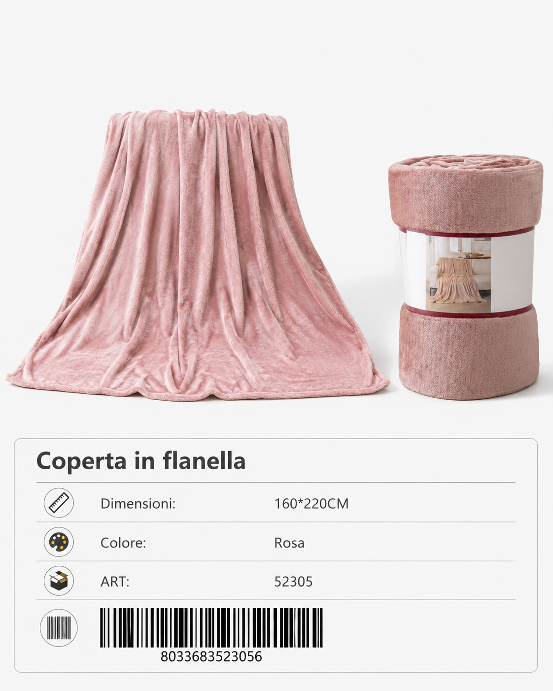Plaid Coperta Singola 160*220Cm