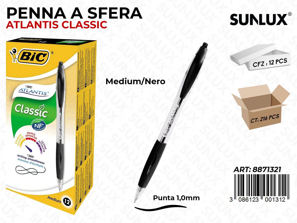 Bic. Atlantis Nero Medium 1.0MM