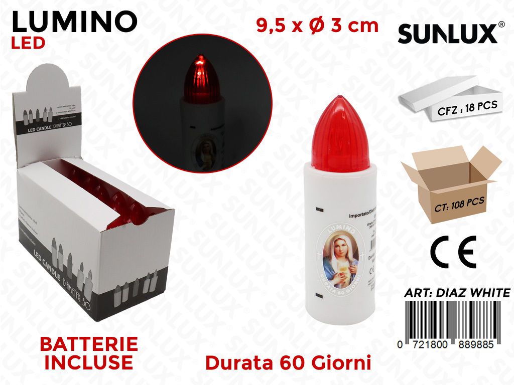 Lumino Led Bianco Durata 60GG 9.5*3CM