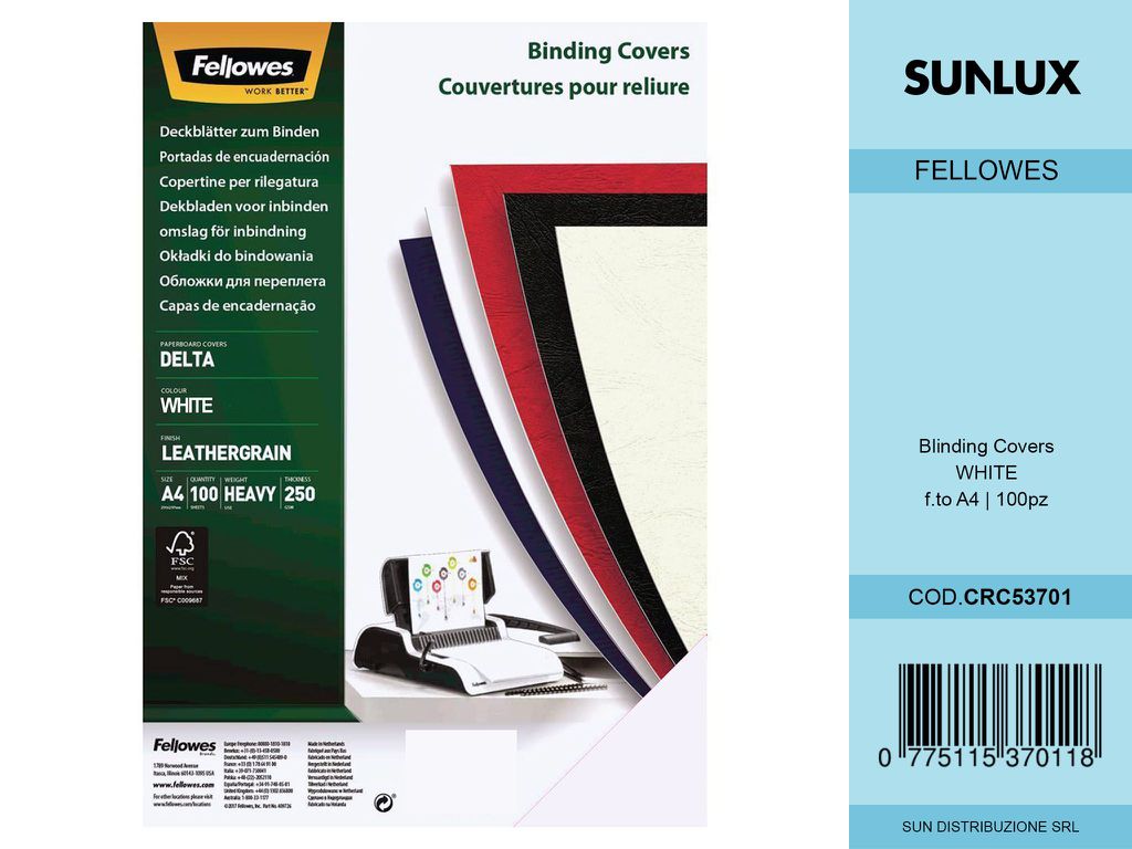 Copertine per Rilegatura Bianco A4 100FF/Pacco