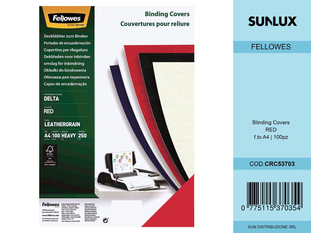 Copertine per Rilegatura Rosso A4 100FF/Pacco