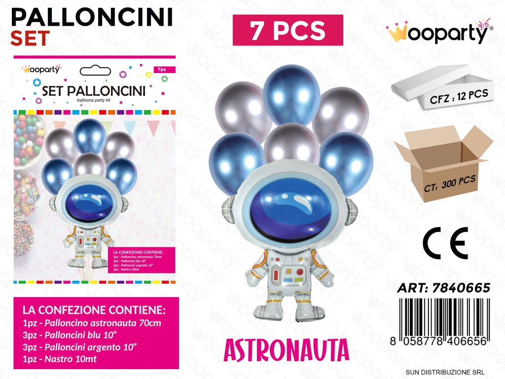 Set Palloncini Astronauta 7PCS Ass.
