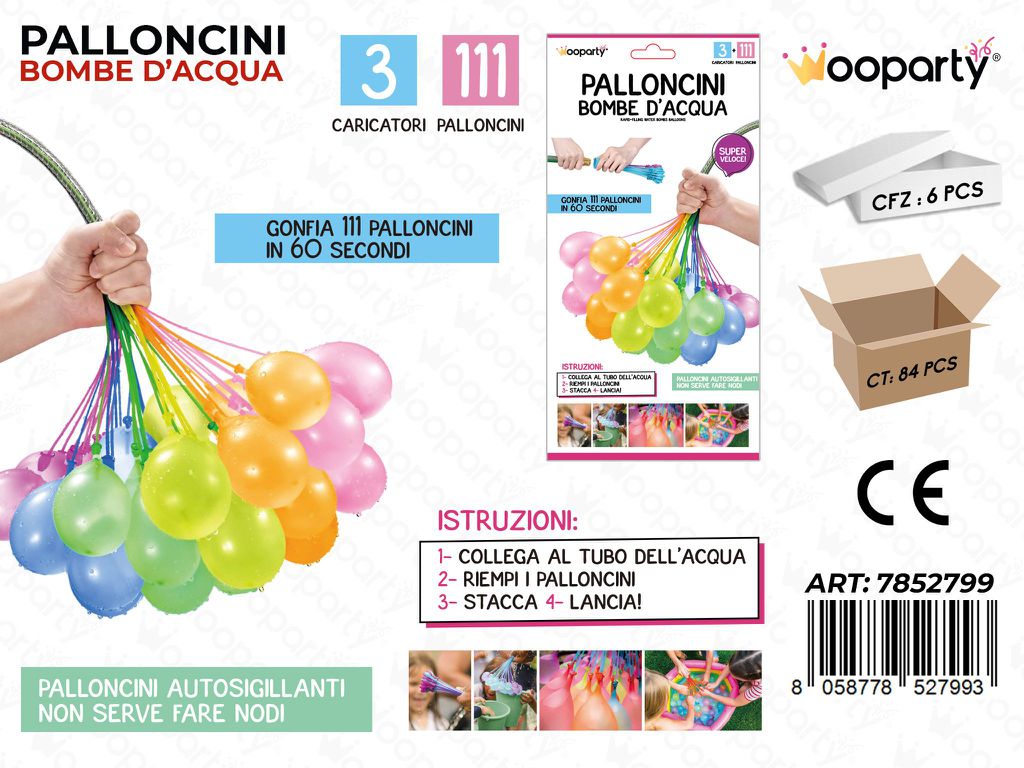 Wooparty Palloncini Bombe Acqua 111PCS 3CARIC.