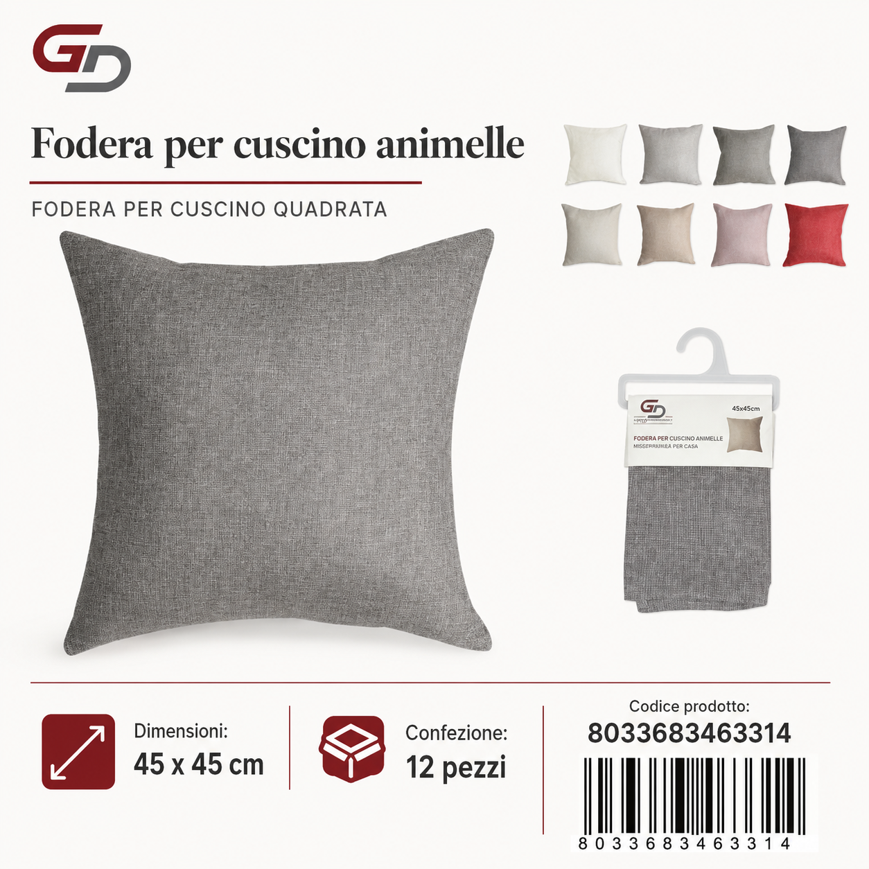 Federa Per Cuscino Animelle Joelle 45*45Cm