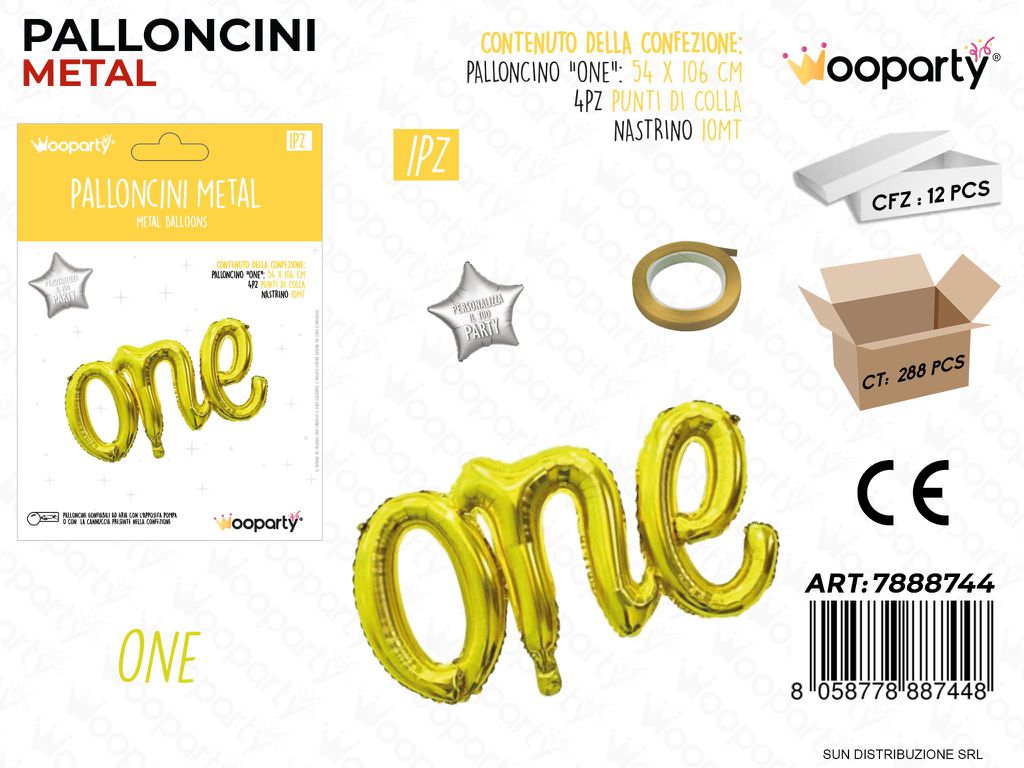 Palloncini Metal One Oro