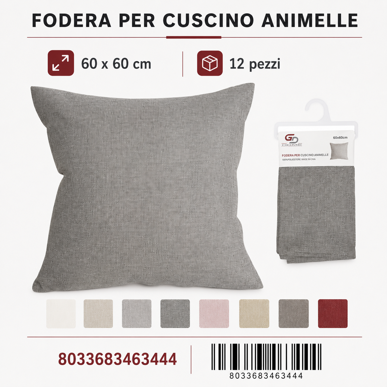 Federa Per Cuscino Animelle Joelle 60*60Cm