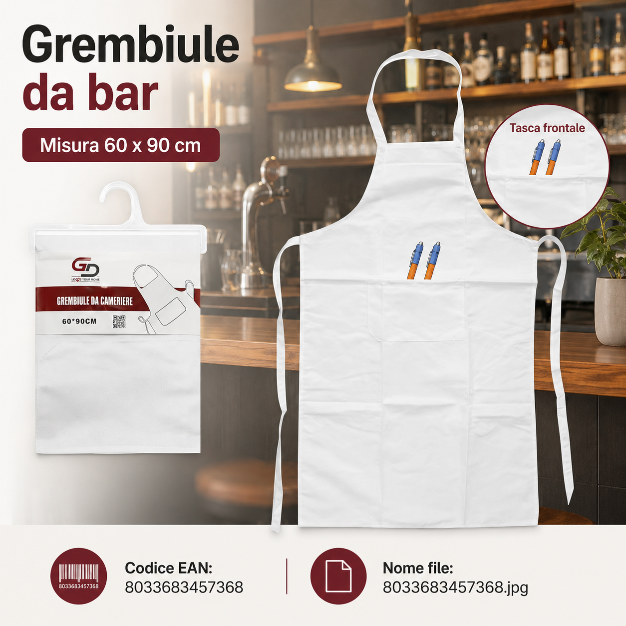 Grembiule Da Bar 60*90Cm
