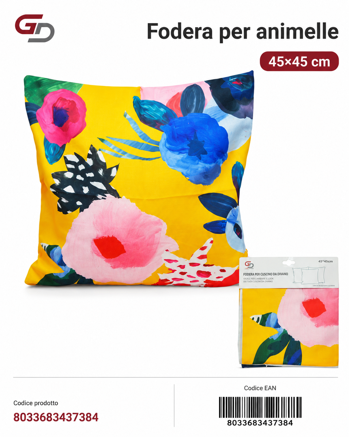 Federa Per Cuscino Animelle 45*45Cm