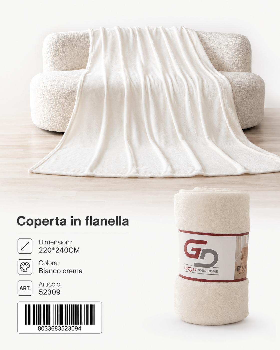 Plaid Coperta Singola 220*240Cm