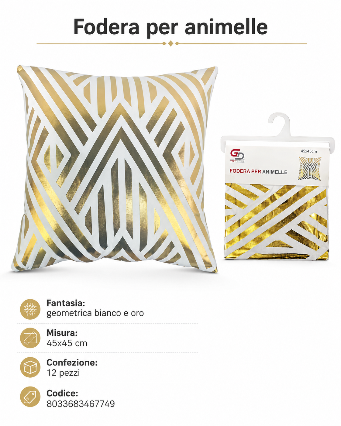 Federa Per Cuscino Animelle 45*45Cm