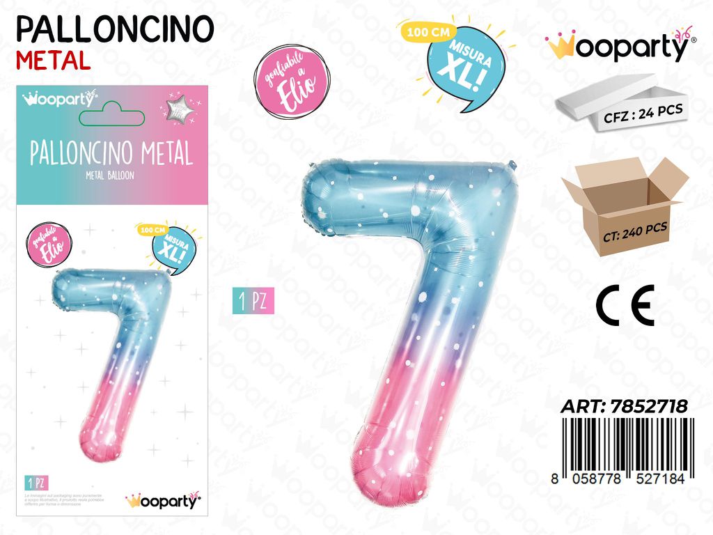 Wooparty Palloncino Metal Gradient N.7 100CM