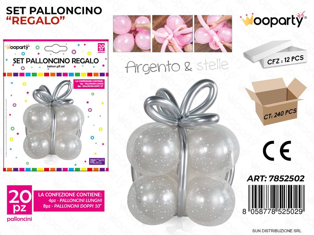 Set Palloncino Regalo Arg. *STELLE 20PCS