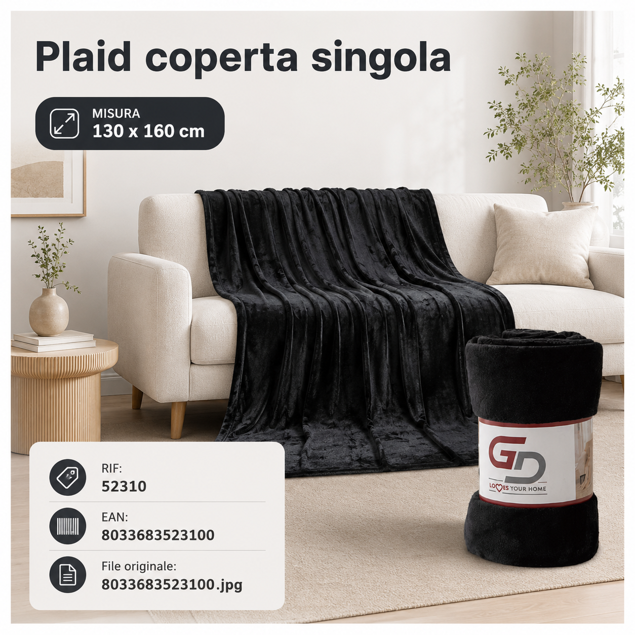 Plaid Coperta Singola 130*160Cm