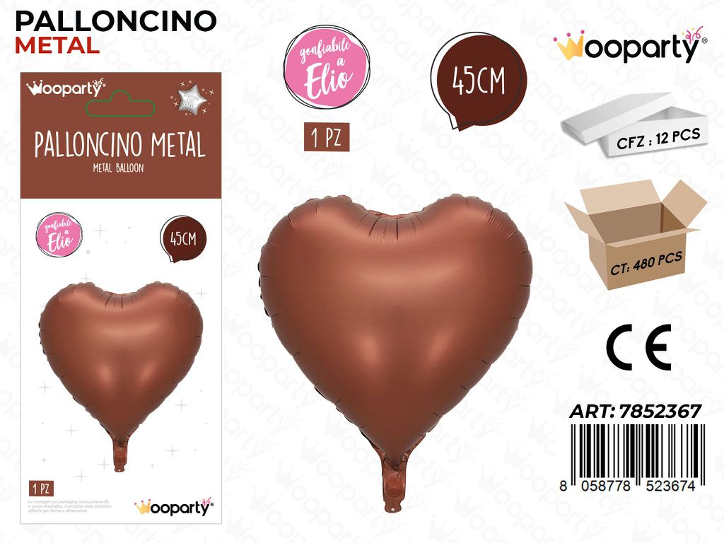 Wooparty Palloncino Metal Cuore 45CM