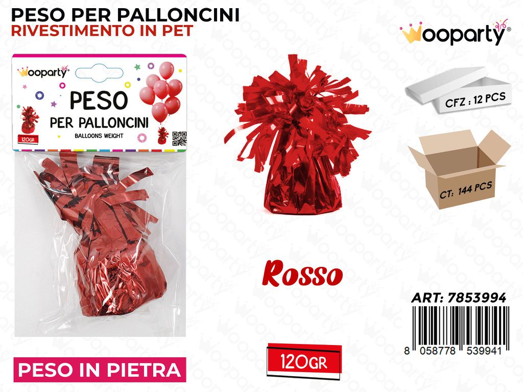 Peso per Palloncini Rosso 120GR /Pz Dsa 12