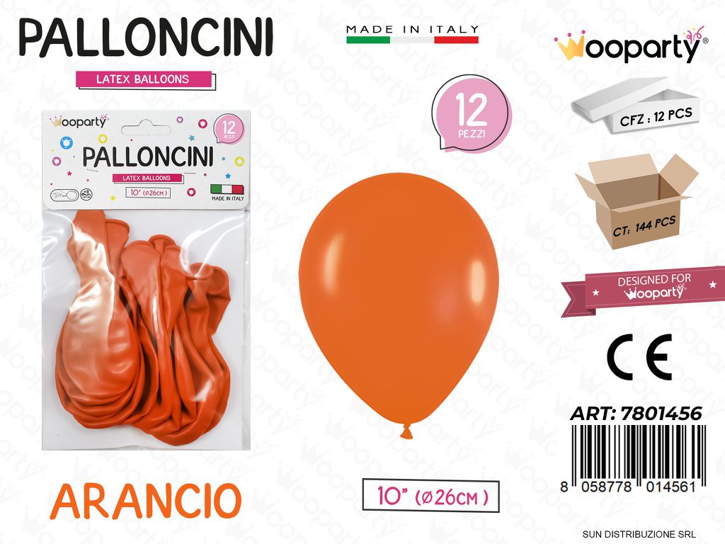 Palloncini Arancione 10 D.26CM 12PCS