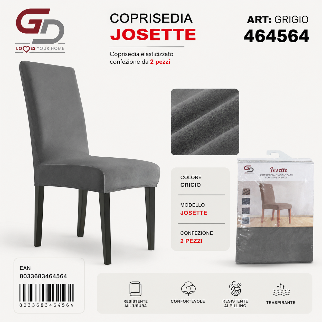 Coprisedia Josette 2 Pezzi