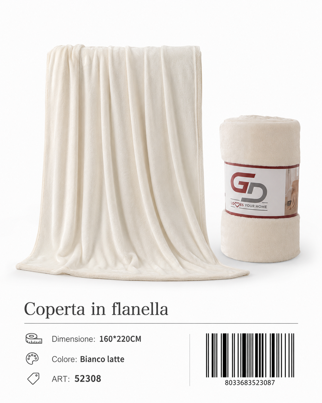 Plaid Coperta Singola 160*220Cm