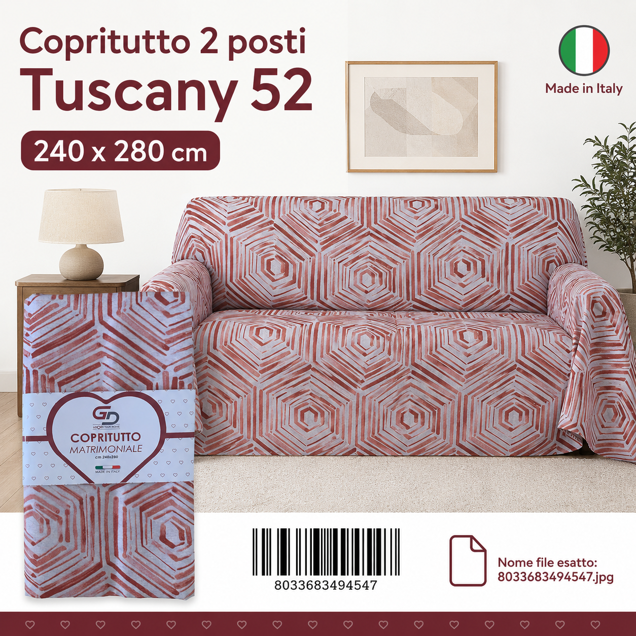 Copritutto 2P Stp 240 X 280 Cm Tuscany 52 Copritutto