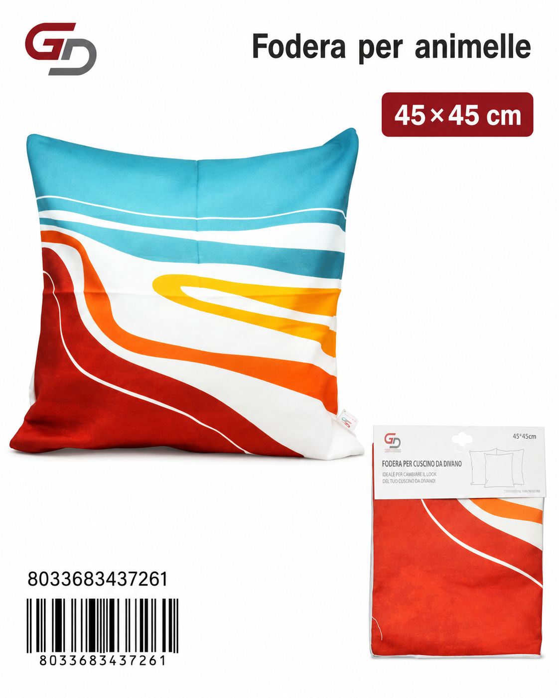 Federa Per Cuscino Animelle 45*45Cm