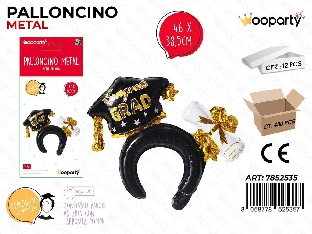 Wooparty Palloncino Metal Laurea 3D 46*38.5CM