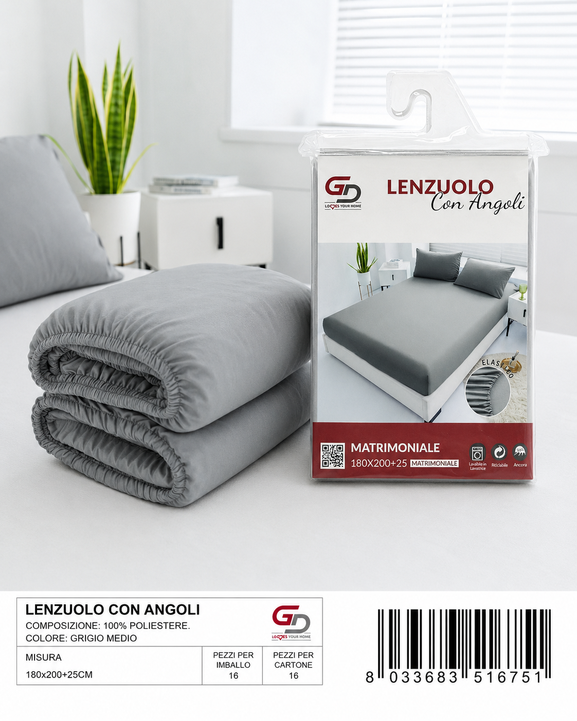 Lenzuolo Con Angoli Copripiumino+2 Federe Cuscino