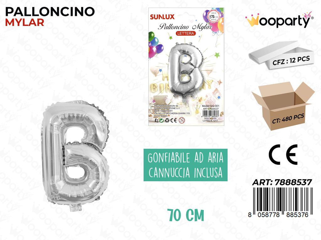 Palloncino Metal Arg. Let. B 70CM