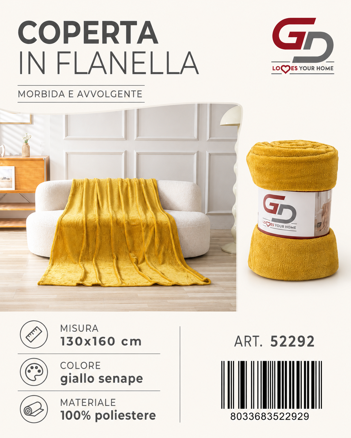 Plaid Coperta Singola 130*160Cm