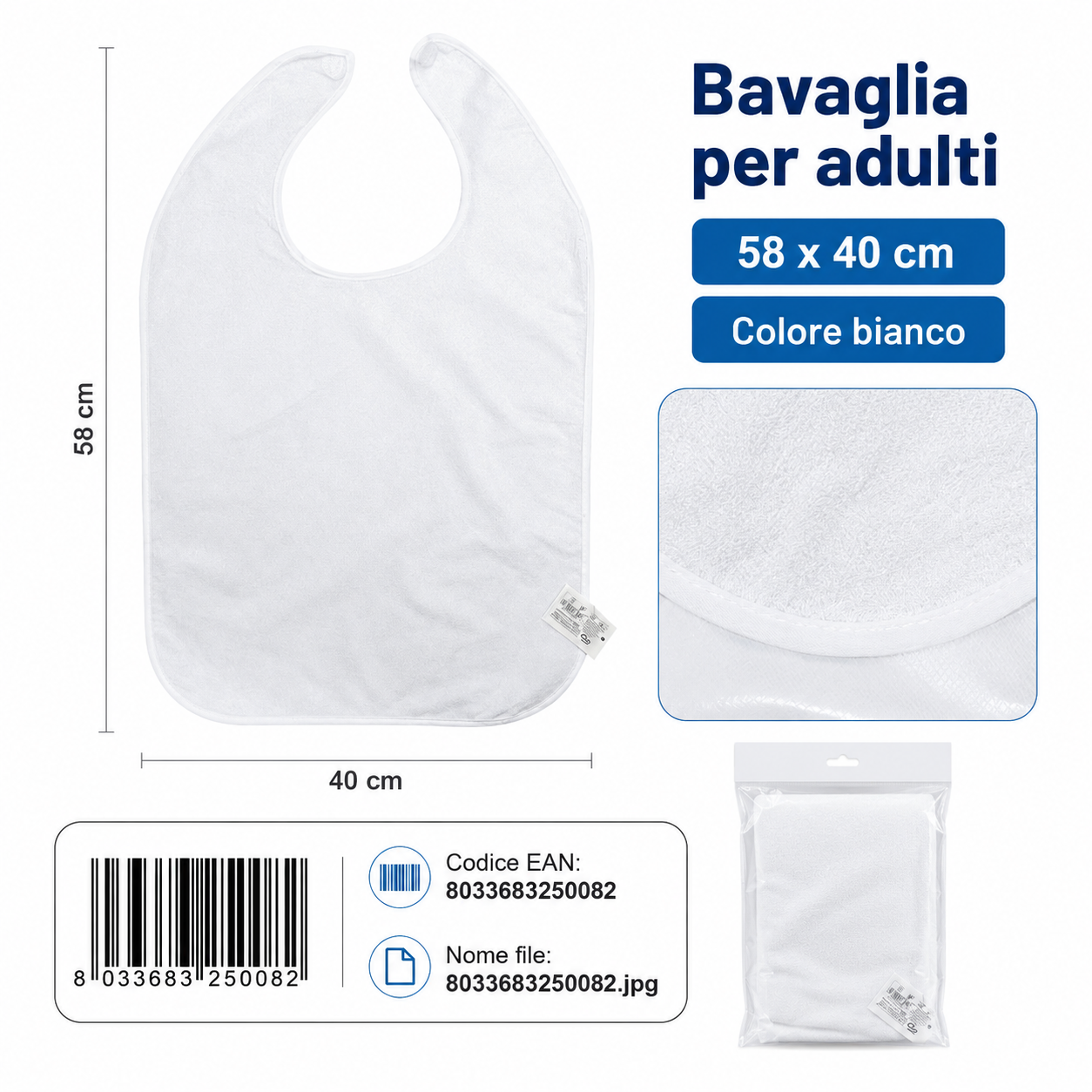 Bavaglia Per Adulti 58*40Cm