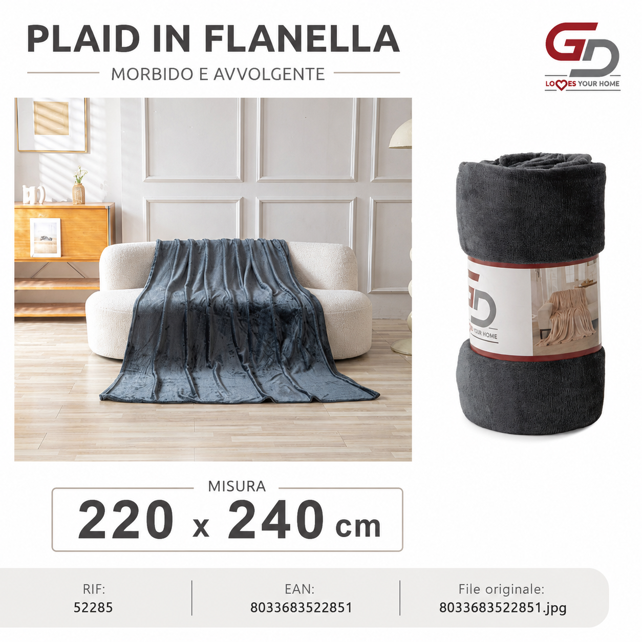 Plaid Coperta Singola 220*240Cm