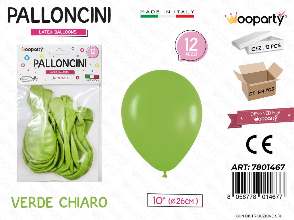 Palloncini Verde Chiaro 10 D.26CM 12PCS
