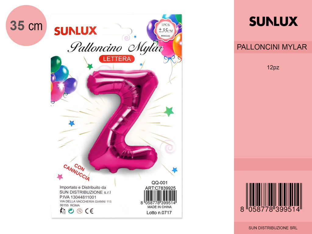Palloncino Mylar Fucsia Lettera Z