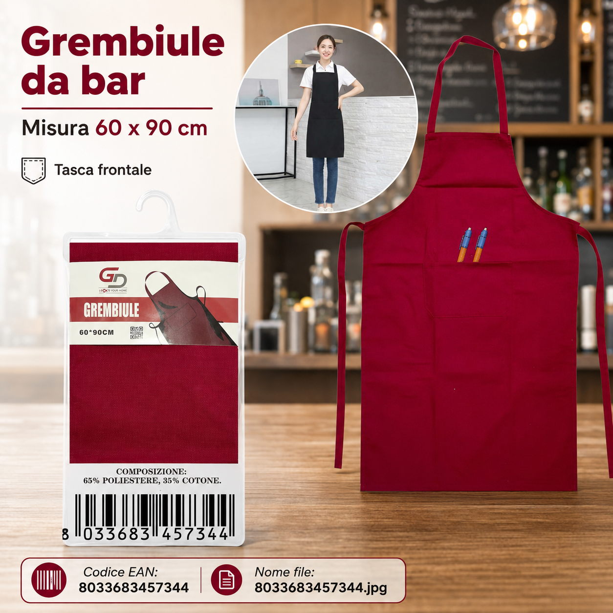 Grembiule Da Bar 60*90Cm