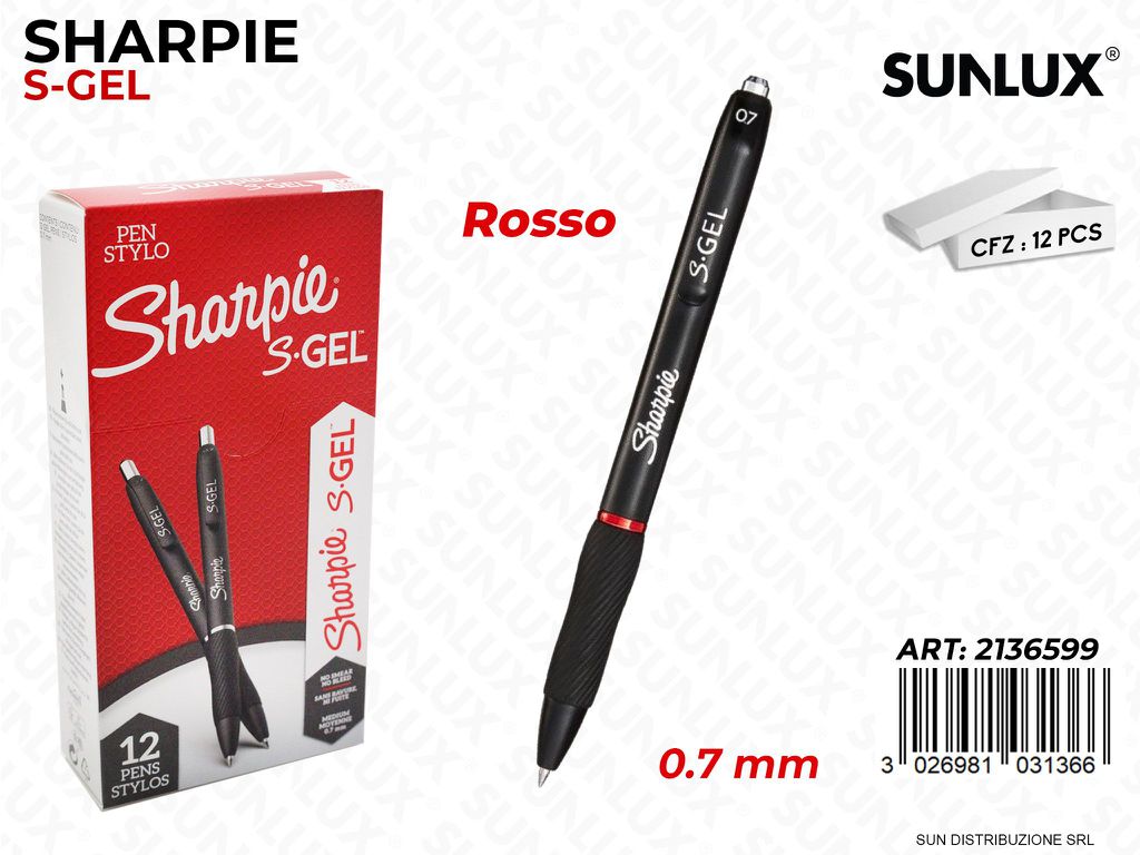 Sharpie Pen Gel Rosso 0.7MM
