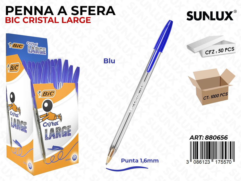 Bic Cristal Large Blu 1.6MM