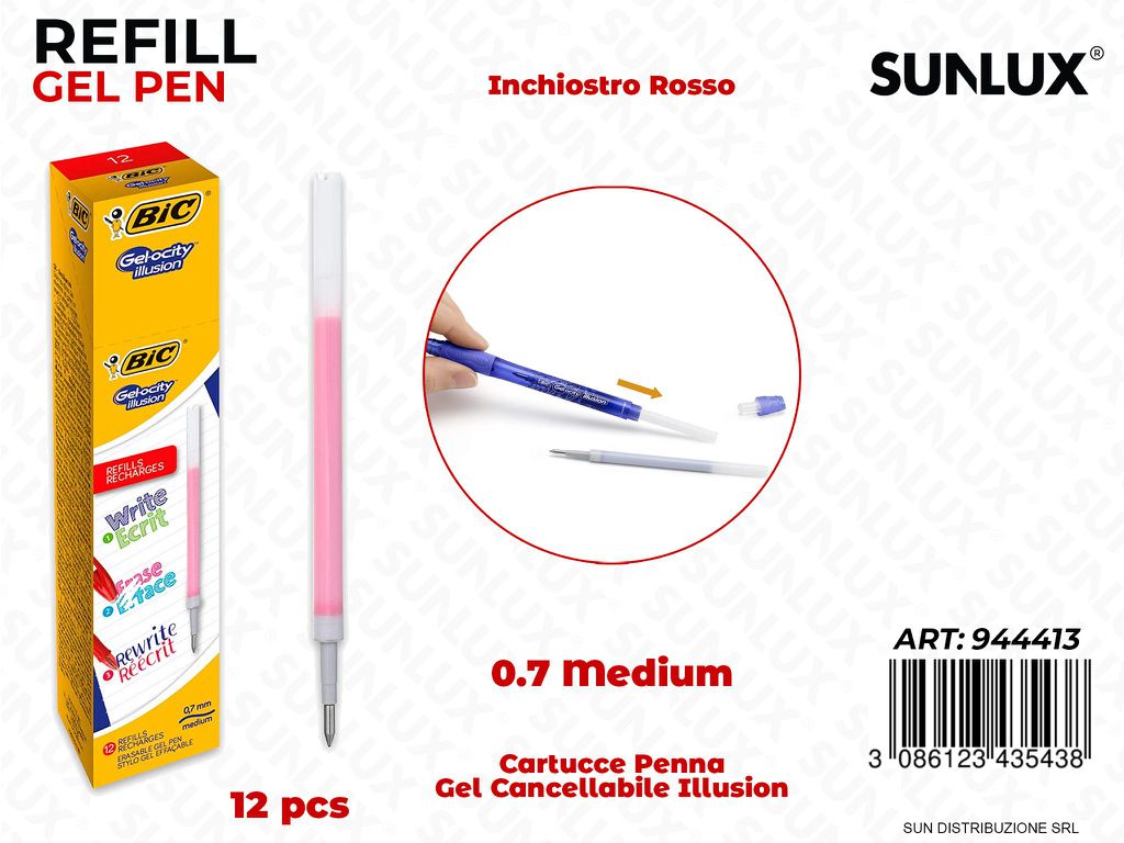 Bic Gelocity Illusion Refill Rosso 0.7M