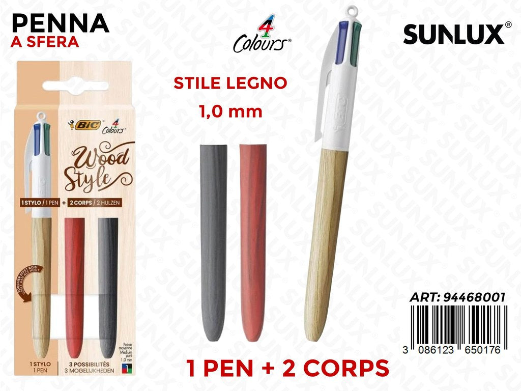 Bic 4COLORI Wood Style 1.0MM 1PC c/2CORPI