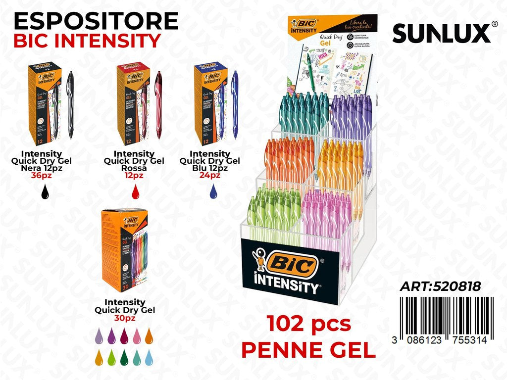 Esp. Bic Intensity Penne Gel 102PCS Ass.