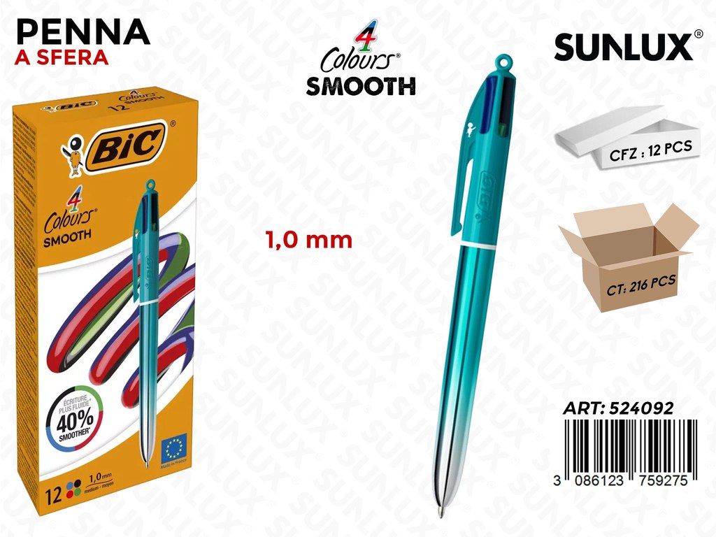 Bic 4COLORI Smooth Gradient Turchese 1.0MM