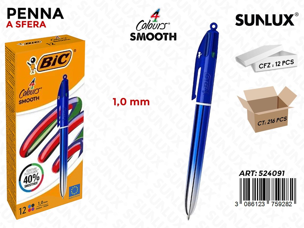 Bic 4COLORI Smooth Gradient Blu 1.0MM