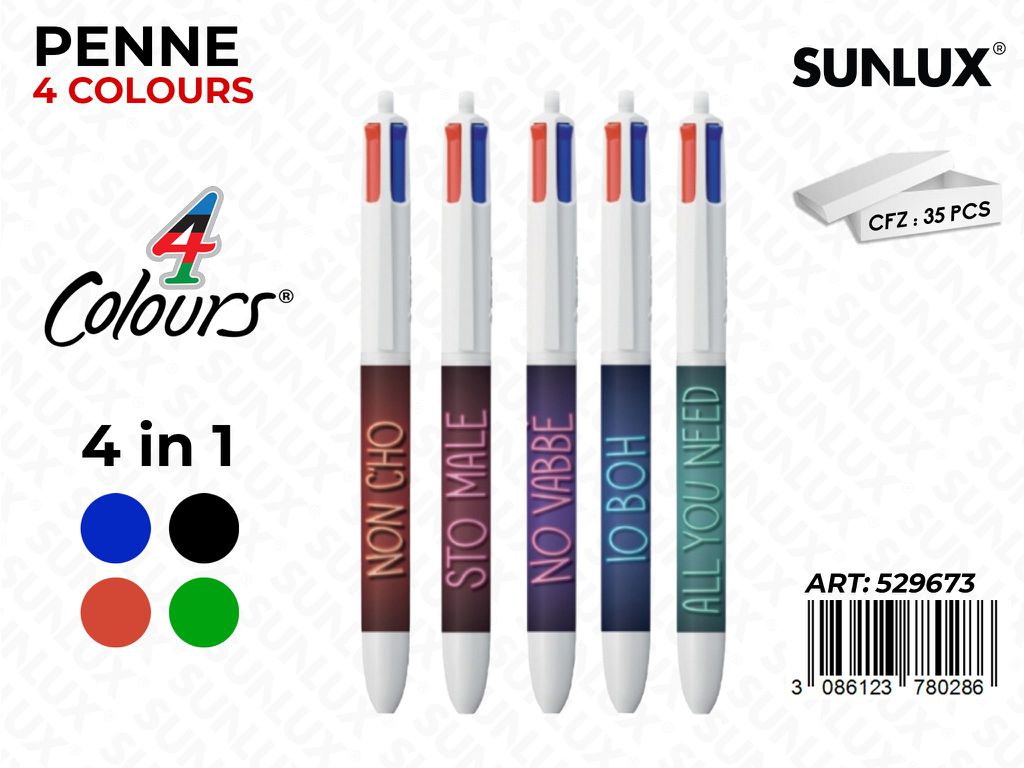Bic. Penne 4COLOURS Decor Slang Ass.
