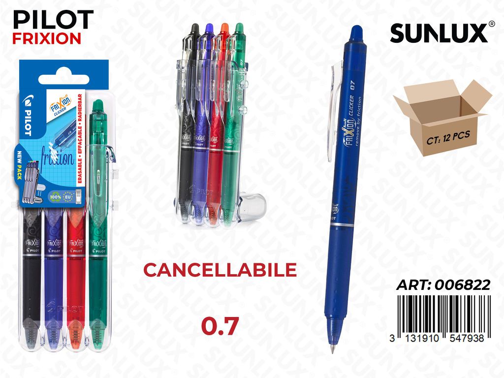 Pilot Set 2GO Frixion Clicker Col. Ass. 0.7 4PCS