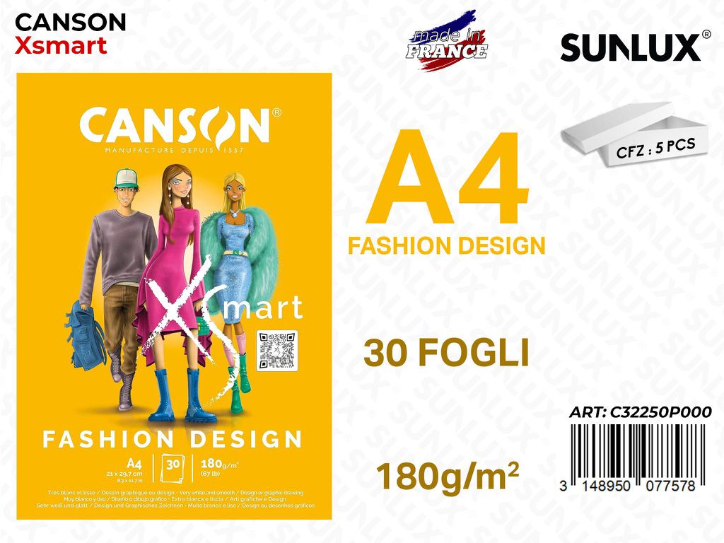 Canson Xsmart Fashion Design A4 30FF 180GR
