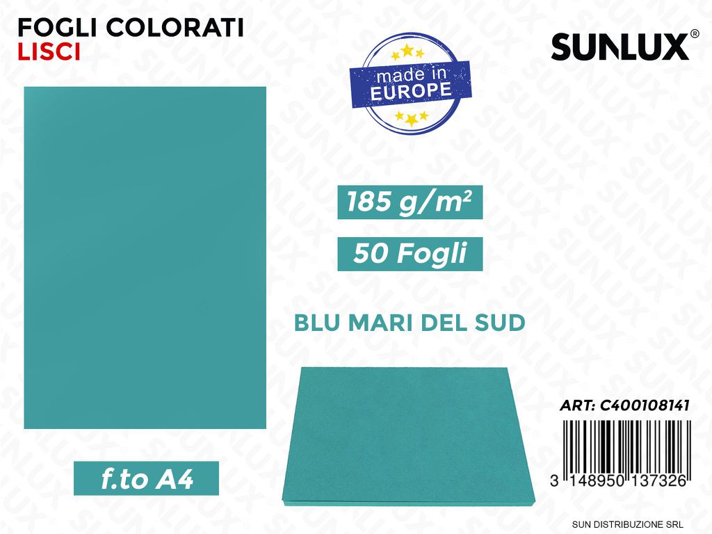 Iris Vivaldi F.to A4 Blu Mari del Sud 185GR 50FF/ Pacco