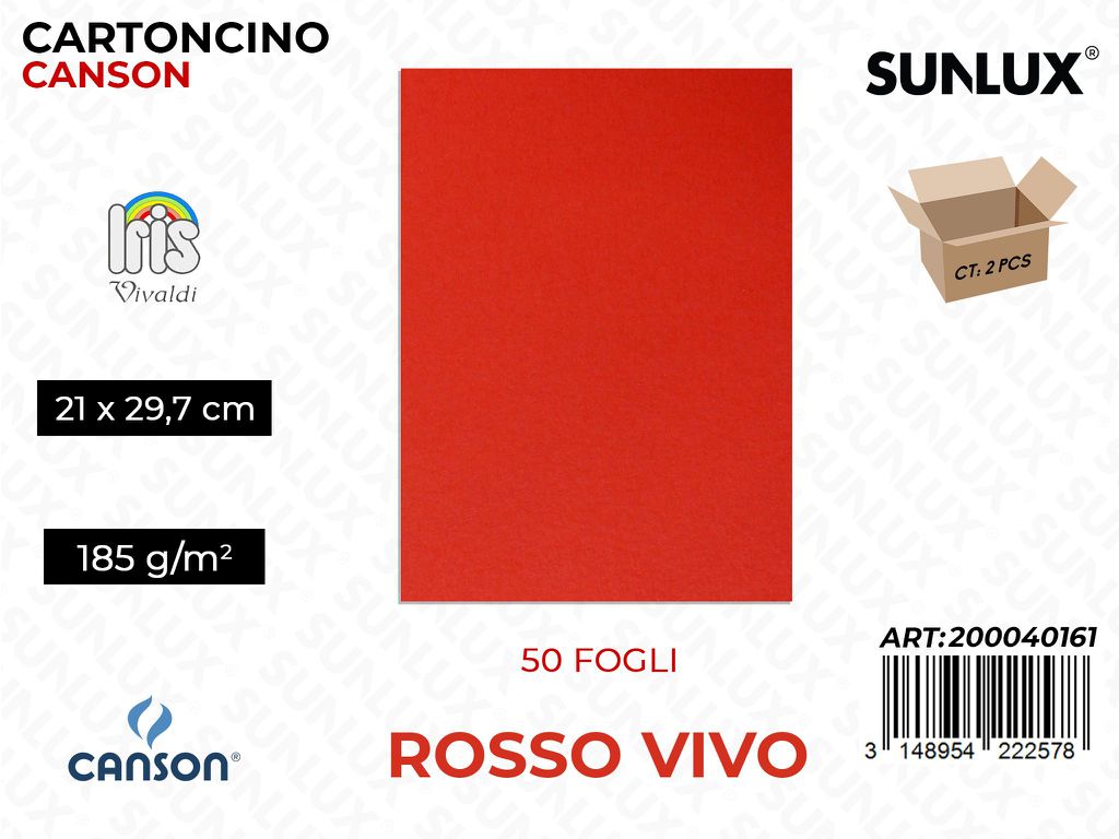 Glio Iris Vivaldi Rosso Vivo A4 185G.