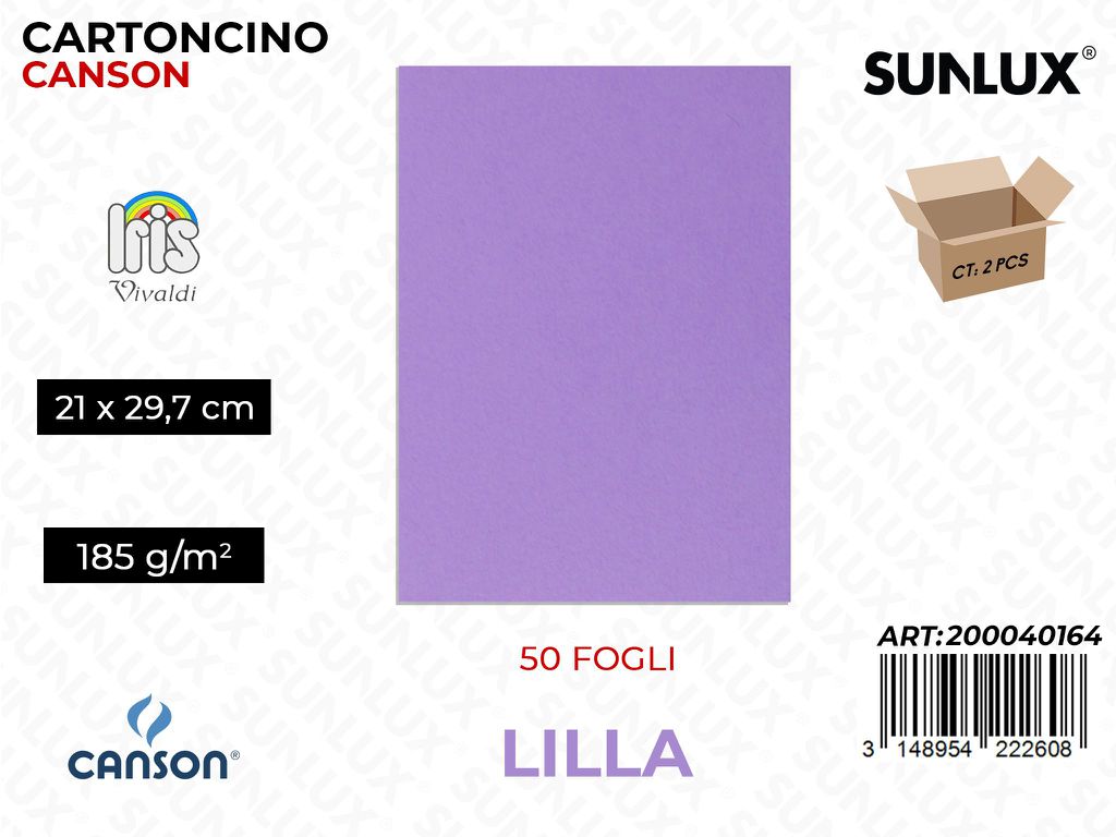 Glio Iris Vivaldi Lilla A4 185G.