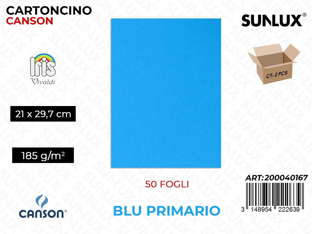 Glio Iris Vivaldi Blu Primario A4 185G.